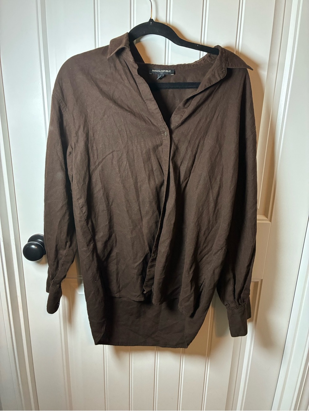 Banana Republic Dark Brown Casual Button-Down Shirt